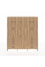 Kronos Dolap 8 Raflı 8 Çekmeceli 3 Askılı 220x59x243 Aytaşı-Çam/Çam