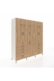 Kronos Dolap 8 Raflı 8 Çekmeceli 3 Askılı 220x59x243 Aytaşı-Çam/Çam