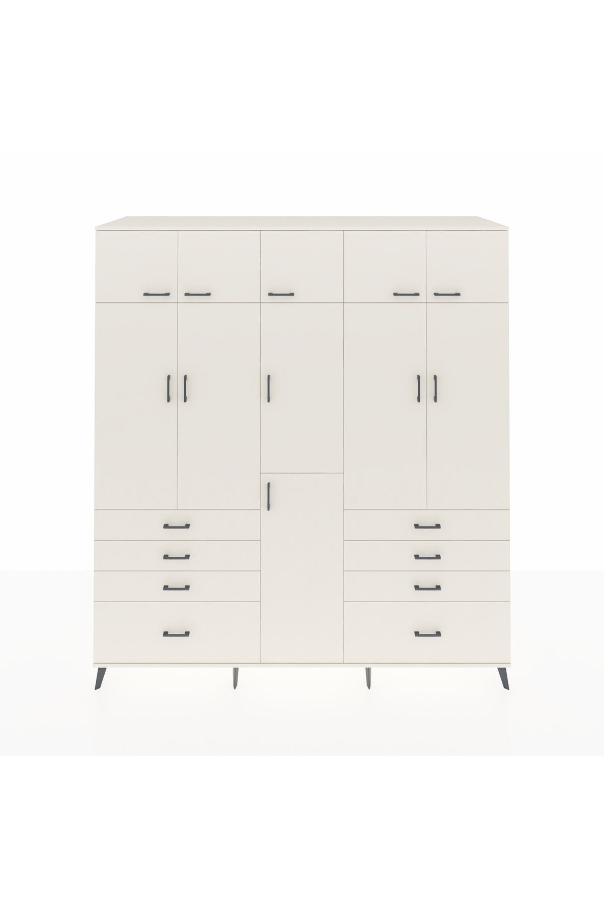 Kronos Dolap 8 Raflı 8 Çekmeceli 3 Askılı 220x59x243 Aytaşı-Aytaşı/Aytaşı