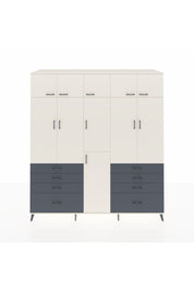 Kronos Dolap 8 Raflı 8 Çekmeceli 3 Askılı 220x59x243 Aytaşı-Aytaşı/Antrasit