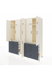 Kronos Dolap 8 Raflı 8 Çekmeceli 3 Askılı 220x59x243 Aytaşı-Aytaşı/Antrasit