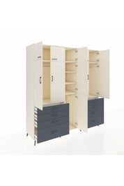 Kronos Dolap 8 Raflı 8 Çekmeceli 3 Askılı 220x59x243 Aytaşı-Aytaşı/Antrasit