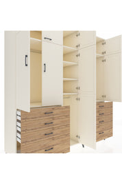 Kronos Dolap 8 Raflı 8 Çekmeceli 3 Askılı 220x59x243 Aytaşı-Aytaşı/Çam