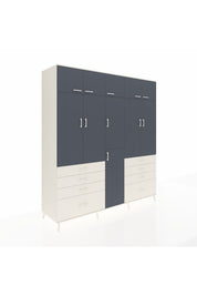 Kronos Dolap 8 Raflı 8 Çekmeceli 3 Askılı 220x59x243 Aytaşı-Antrasit/Aytaşı