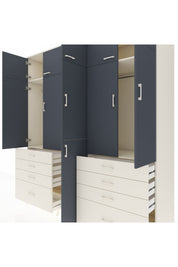 Kronos Dolap 8 Raflı 8 Çekmeceli 3 Askılı 220x59x243 Aytaşı-Antrasit/Aytaşı