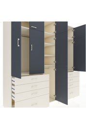 Kronos Dolap 8 Raflı 8 Çekmeceli 3 Askılı 220x59x243 Aytaşı-Antrasit/Aytaşı