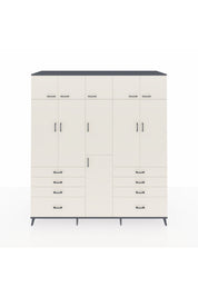 Kronos Dolap 8 Raflı 8 Çekmeceli 3 Askılı 220x59x243 Antrasit-Aytaşı/Aytaşı