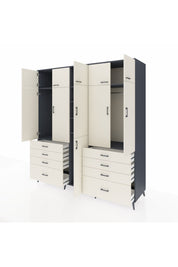 Kronos Dolap 8 Raflı 8 Çekmeceli 3 Askılı 220x59x243 Antrasit-Aytaşı/Aytaşı