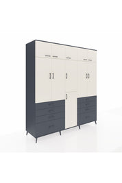 Kronos Dolap 8 Raflı 8 Çekmeceli 3 Askılı 220x59x243 Antrasit-Aytaşı/Antrasit