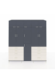 Kronos Dolap 8 Raflı 8 Çekmeceli 3 Askılı 220x59x243 Antrasit-Antrasit/Aytaşı