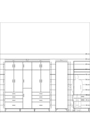 Kronos Dolap 8 Raflı 8 Çekmeceli 3 Askılı 220x59x243 - S784M009V20C