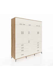 Kronos Dolap 8 Raflı 8 Çekmeceli 3 Askılı 220x59x243 Çam-Aytaşı/Aytaşı