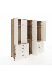 Kronos Dolap 8 Raflı 8 Çekmeceli 3 Askılı 220x59x243 Çam-Aytaşı/Aytaşı