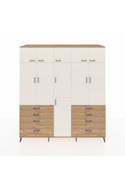 Kronos Dolap 8 Raflı 8 Çekmeceli 3 Askılı 220x59x243 Çam-Aytaşı/Çam