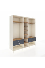 Kronos Dolap 10 Raflı 4 Çekmeceli 2 Askılı 220x59x243 Aytaşı-Çam/Antrasit