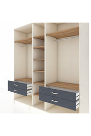 Kronos Dolap 10 Raflı 4 Çekmeceli 2 Askılı 220x59x243 Aytaşı-Çam/Antrasit