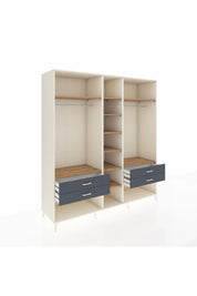 Kronos Dolap 10 Raflı 4 Çekmeceli 2 Askılı 220x59x243 Aytaşı-Çam/Antrasit