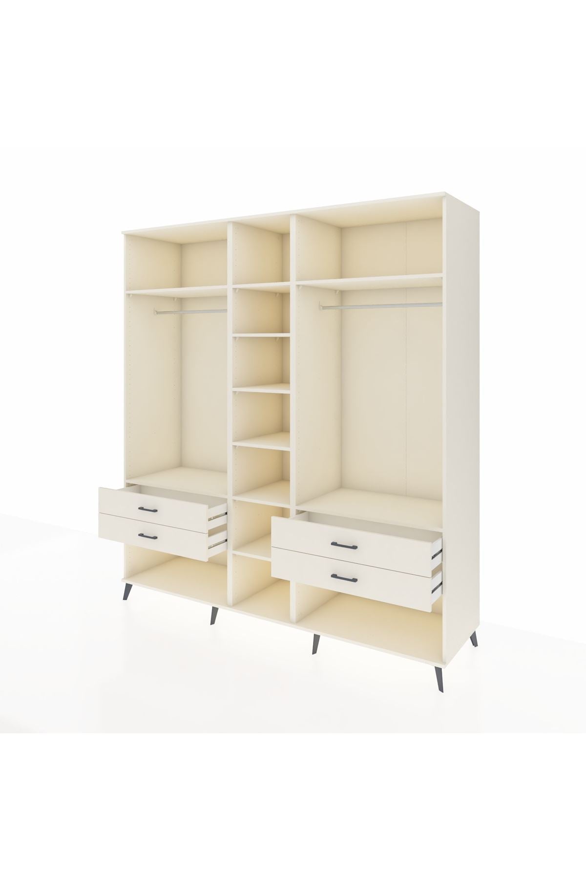 Kronos Dolap 10 Raflı 4 Çekmeceli 2 Askılı 220x59x243 Aytaşı-Aytaşı/Aytaşı