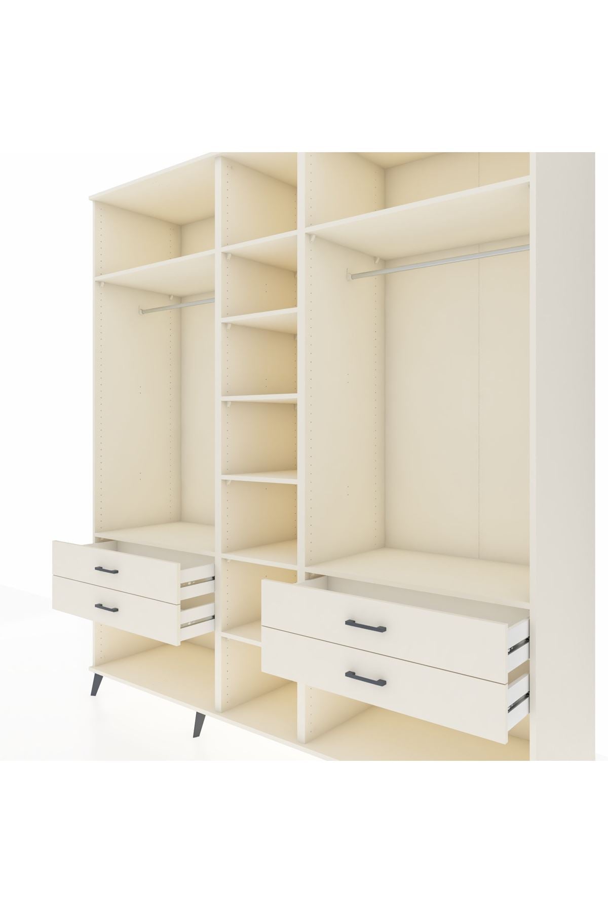 Kronos Dolap 10 Raflı 4 Çekmeceli 2 Askılı 220x59x243 Aytaşı-Aytaşı/Aytaşı