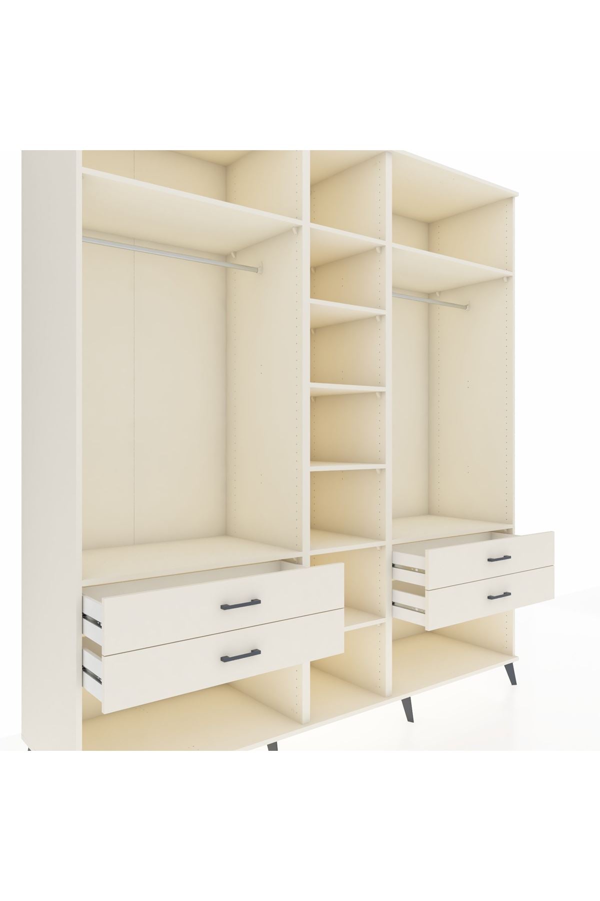 Kronos Dolap 10 Raflı 4 Çekmeceli 2 Askılı 220x59x243 Aytaşı-Aytaşı/Aytaşı