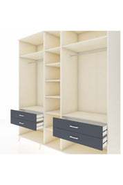 Kronos Dolap 10 Raflı 4 Çekmeceli 2 Askılı 220x59x243 Aytaşı-Aytaşı/Antrasit