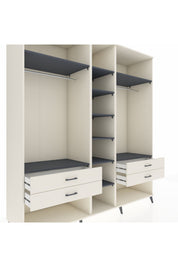 Kronos Dolap 10 Raflı 4 Çekmeceli 2 Askılı 220x59x243 Aytaşı-Antrasit/Aytaşı