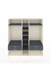 Kronos Dolap 10 Raflı 4 Çekmeceli 2 Askılı 220x59x243 Aytaşı-Antrasit/Antrasit