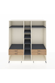 Kronos Dolap 10 Raflı 4 Çekmeceli 2 Askılı 220x59x243 Aytaşı-Antrasit/Çam