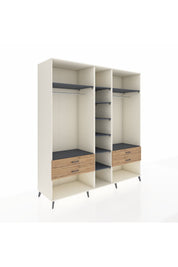 Kronos Dolap 10 Raflı 4 Çekmeceli 2 Askılı 220x59x243 Aytaşı-Antrasit/Çam