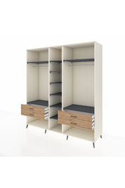 Kronos Dolap 10 Raflı 4 Çekmeceli 2 Askılı 220x59x243 Aytaşı-Antrasit/Çam