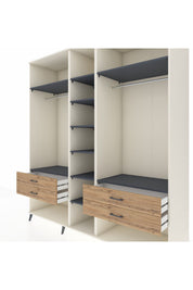 Kronos Dolap 10 Raflı 4 Çekmeceli 2 Askılı 220x59x243 Aytaşı-Antrasit/Çam