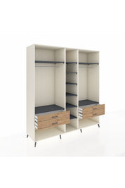 Kronos Dolap 10 Raflı 4 Çekmeceli 2 Askılı 220x59x243 Aytaşı-Antrasit/Çam