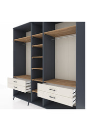 Kronos Dolap 10 Raflı 4 Çekmeceli 2 Askılı 220x59x243 Antrasit-Çam/Aytaşı