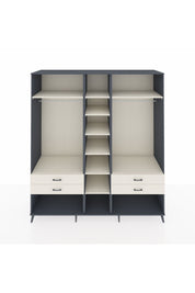 Kronos Dolap 10 Raflı 4 Çekmeceli 2 Askılı 220x59x243 Antrasit-Aytaşı/Aytaşı