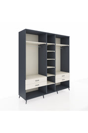 Kronos Dolap 10 Raflı 4 Çekmeceli 2 Askılı 220x59x243 Antrasit-Aytaşı/Aytaşı