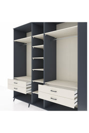 Kronos Dolap 10 Raflı 4 Çekmeceli 2 Askılı 220x59x243 Antrasit-Aytaşı/Aytaşı