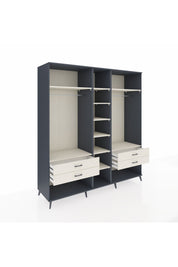 Kronos Dolap 10 Raflı 4 Çekmeceli 2 Askılı 220x59x243 Antrasit-Aytaşı/Aytaşı