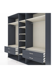 Kronos Dolap 10 Raflı 4 Çekmeceli 2 Askılı 220x59x243 Antrasit-Aytaşı/Antrasit