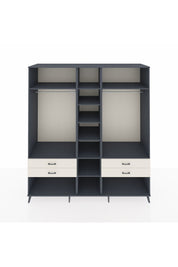 Kronos Dolap 10 Raflı 4 Çekmeceli 2 Askılı 220x59x243 Antrasit-Antrasit/Aytaşı