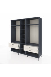 Kronos Dolap 10 Raflı 4 Çekmeceli 2 Askılı 220x59x243 Antrasit-Antrasit/Aytaşı