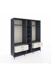 Kronos Dolap 10 Raflı 4 Çekmeceli 2 Askılı 220x59x243 Antrasit-Antrasit/Aytaşı