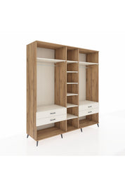 Kronos Dolap 10 Raflı 4 Çekmeceli 2 Askılı 220x59x243 Çam-Aytaşı/Aytaşı