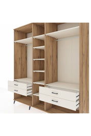 Kronos Dolap 10 Raflı 4 Çekmeceli 2 Askılı 220x59x243 Çam-Aytaşı/Aytaşı