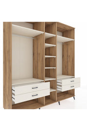 Kronos Dolap 10 Raflı 4 Çekmeceli 2 Askılı 220x59x243 Çam-Aytaşı/Aytaşı