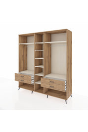 Kronos Dolap 10 Raflı 4 Çekmeceli 2 Askılı 220x59x243 Çam-Aytaşı/Çam