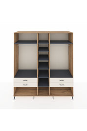 Kronos Dolap 10 Raflı 4 Çekmeceli 2 Askılı 220x59x243 Çam-Antrasit/Aytaşı