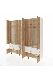 Kronos Dolap 12 Raflı 4 Çekmeceli 2 Askılı 220x59x243 Aytaşı-Çam/Aytaşı