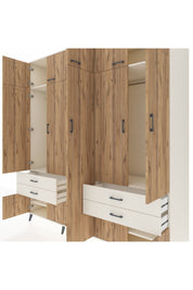 Kronos Dolap 12 Raflı 4 Çekmeceli 2 Askılı 220x59x243 Aytaşı-Çam/Aytaşı