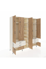 Kronos Dolap 12 Raflı 4 Çekmeceli 2 Askılı 220x59x243 Aytaşı-Çam/Aytaşı