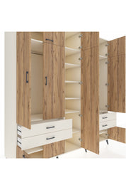 Kronos Dolap 12 Raflı 4 Çekmeceli 2 Askılı 220x59x243 Aytaşı-Çam/Aytaşı